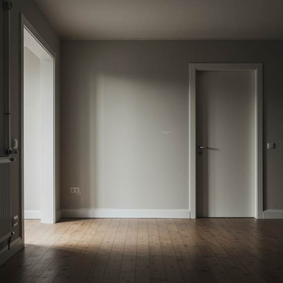 "Imagen fotorealista de un interior moderno recién pintado, con gradientes de color suaves y un diseño elegante que resalta la sofisticación del espacio."